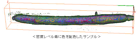 密度レベル毎に色を配色したサンプル